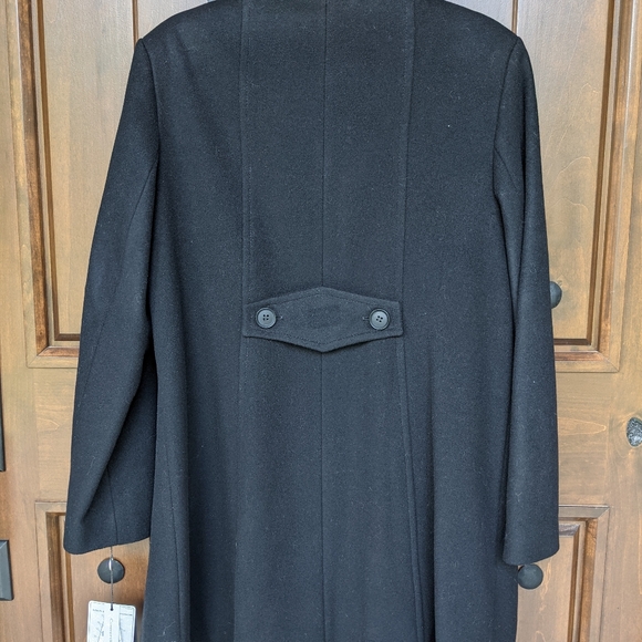 NWT Black Preston York Women's Coat Sz 12 Wool Blend Knee Length Single Breast. - Picture 2 of 10